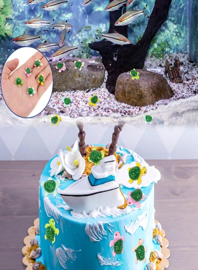 Zelphvt 20 PCS Mini Green Turtle Turtle Decor Multicolored Mini Turtles Turtles Miniature Figurines for Garden, Aquarium, DIY Crafts and Party Ornaments - Image 4